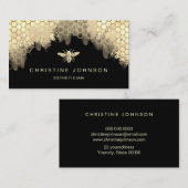 Elegant gesimuleerde glitter bee logo visitekaartje (Voorkant / Achterkant)