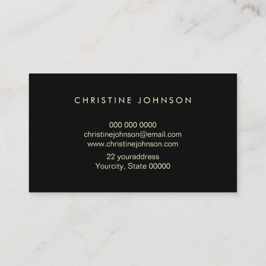 Elegant gesimuleerde glitter bee logo visitekaartje (Achterkant)