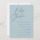 Elegant Geslacht Neutraal Baby shower | Dusty Blue Kaart (Voorkant)