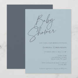 Elegant Geslacht Neutraal Baby shower | Dusty Blue Kaart