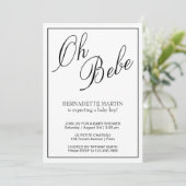 Elegant Geslacht Neutraal Zwart-wit Baby shower Kaart (Staand voorkant)