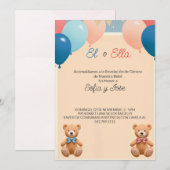 Elegant Geslacht onthullen uitnodiging in het Spaa (Voorkant / Achterkant)