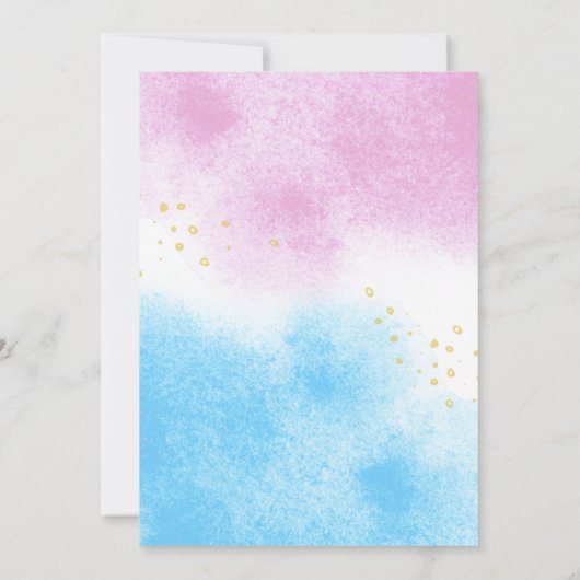 Elegant geslacht onthult eenvoudige script Waterve Kaart (Achterkant)