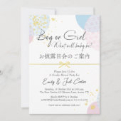 Elegant geslacht onthult modern Japans roze blauw Kaart (Voorkant)