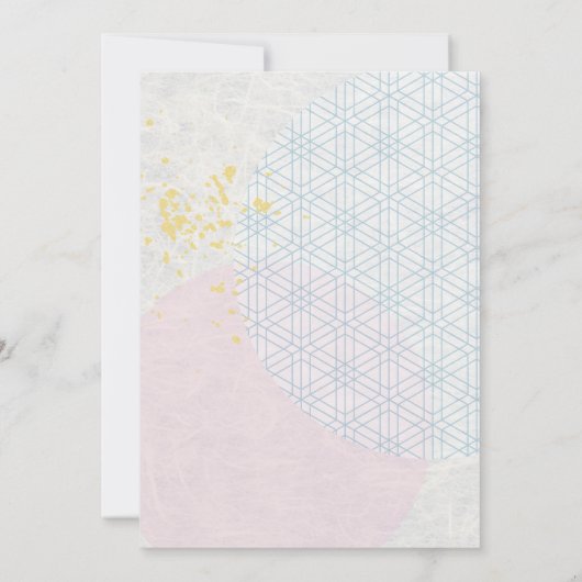 Elegant geslacht onthult modern Japans roze blauw Kaart (Achterkant)