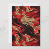 Elegant gesmolten rood en goud glitter bruiloft kaart (Achterkant)