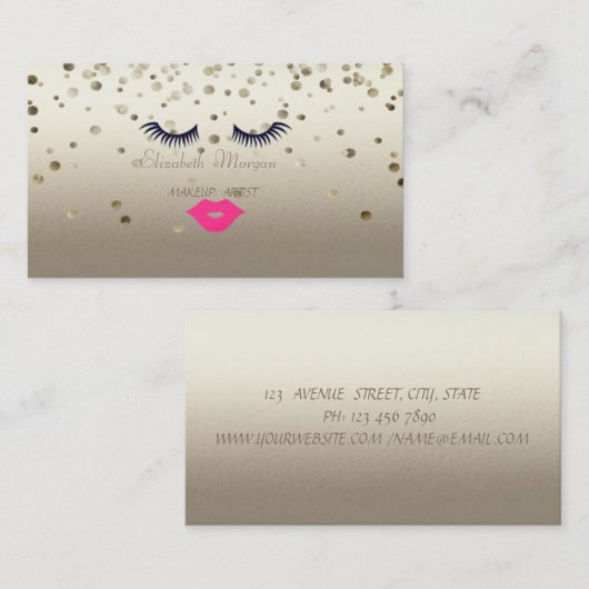 Elegant gesofisticeerd, Confetti, lips, as Visitekaartje (Voorkant / Achterkant)