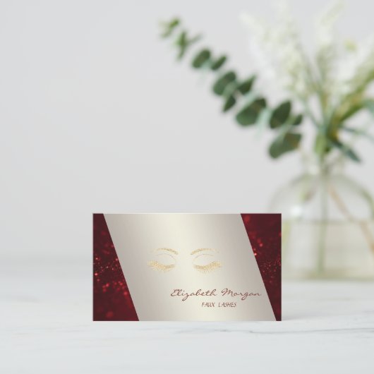 Elegant gesofisticeerd Modern, Bokeh, Lashes Visitekaartje (Staand voorkant)
