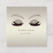 Elegant gesofisticeerd modern Glitter Faux Lashes Vierkante Visitekaartje (Voorkant)