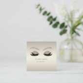 Elegant gesofisticeerd modern Glitter Faux Lashes Vierkante Visitekaartje (Staand voorkant)