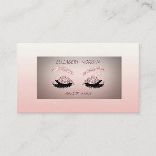 Elegant gesofisticeerd modern Glitter Faux Lashes Visitekaartje (Voorkant)