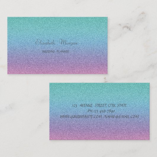 Elegant gesofisticeerd modern modern Glitter Ombre Visitekaartje (Voorkant / Achterkant)