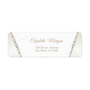 Elegant gesofisticeerd, stijlvol, parels etiket