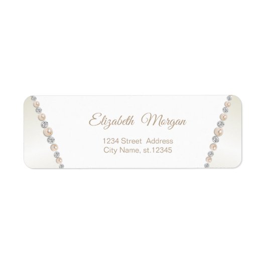 Elegant gesofisticeerd, stijlvol, parels etiket (Voorkant)