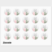 Elegant Gespiegeld Blush Roze Rose Bruiloft Ronde Sticker (Vel)