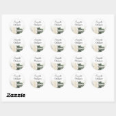 Elegant Gespiegeld Ivoor Wit Rose Bruiloft Ronde Sticker (Vel)