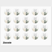 Elegant Gespiegeld Ivoor Wit Rose Bruiloft Ronde Sticker (Vel)
