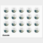 Elegant Gespiegeld Lang Stemmed Blauwgroen Roos Br Ronde Sticker (Vel)
