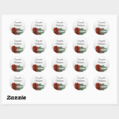 Elegant Gespiegeld Roest Sinaasappel Roos Bruiloft Ronde Sticker (Vel)