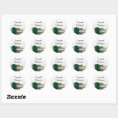 Elegant Gespiegeld Smaragd Groen Roos Bruiloft Ronde Sticker (Vel)