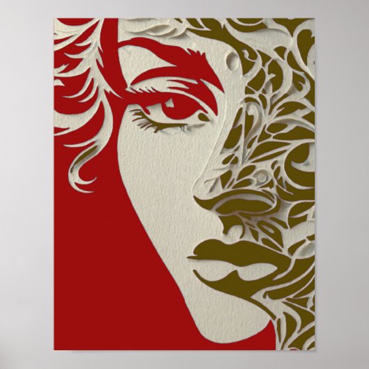 Elegant gestileerd vrouwenportret poster (Voorkant)