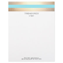 Elegant Gestreept FAUX Goud Turquoise Blauw