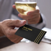Elegant Gestreept Goud & Zwart Professioneel Scrip Visitekaartje