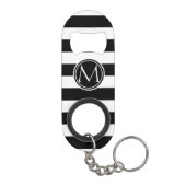 Elegant gestreept monogram sleutelhanger flessenopener (Achterkant)