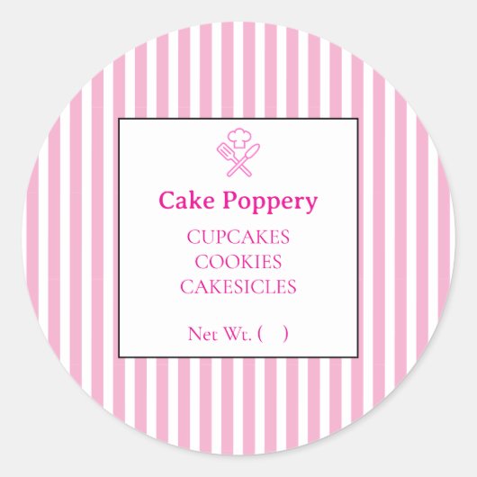 Elegant gestreept ronde sticker (Voorkant)