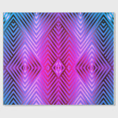 Elegant gestreepte stalen blauw en roze gradiëntkl cadeaupapier (Vlak)