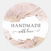 elegant getextureerd roos goud handgemaakt van lie ronde sticker (Voorkant)