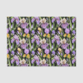 elegant getild Iris floreel patroon Tissuepapier (Voorkant)