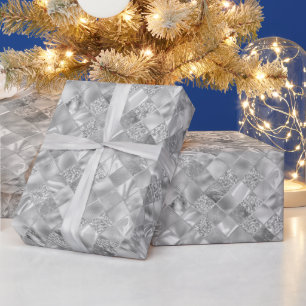 elegant getild zilverpatroon met kerst cadeaupapier