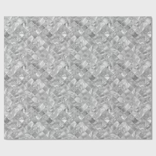 elegant getild zilverpatroon met kerst cadeaupapier (Vlak)