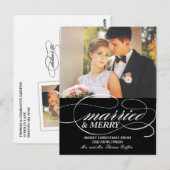 Elegant getrouwd en vrolijk | kerst-Briefkaart Briefkaart (Voorkant / Achterkant)