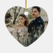 Elegant getrouwd paar foto kerst keramisch ornament (Achterkant)
