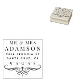 Elegant Getrouwd Paar Mr & Mrs Retouradres Rubberstempel (Gestempeld)