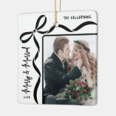 Elegant getrouwd stel foto keramisch ornament (Links)