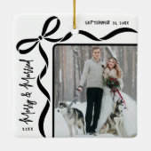 Elegant getrouwd stel foto keramisch ornament (Achterkant)