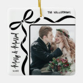 Elegant getrouwd stel foto keramisch ornament (Voorkant)