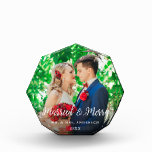 Elegant Getrouwd & Vrolijk Foto Huwelijk Octagon<br><div class="desc">Elegant Script Getrouwd en Vrolijk Fotohuwelijk Octagon Fotoblok</div>