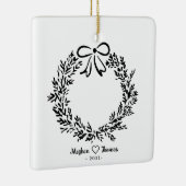 Elegant getrouwde Liefde foto Ornament (Rechts)