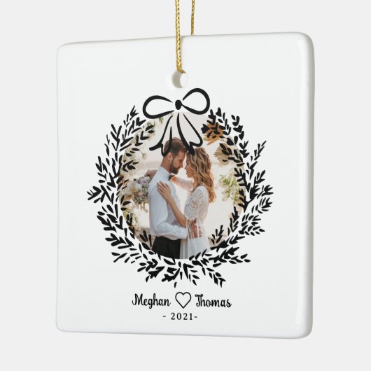 Elegant getrouwde Liefde foto Ornament (Links)