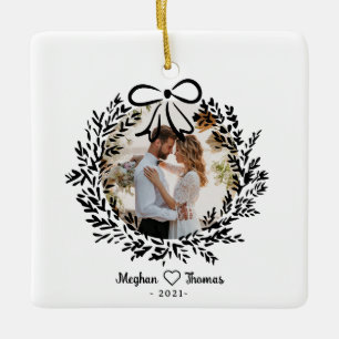 Elegant getrouwde Liefde foto Ornament