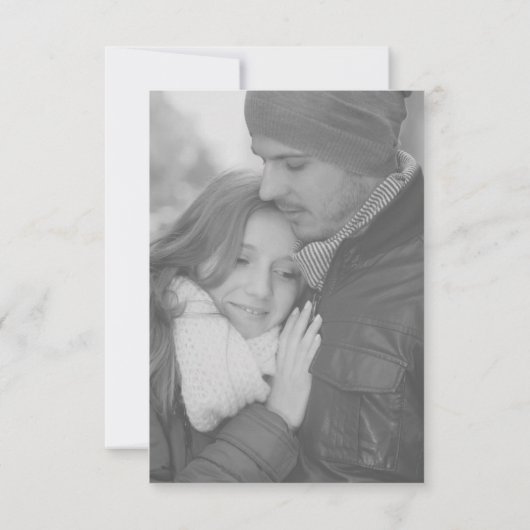 Elegant Getting Hitched Fun Zwart-wit Foto Save The Date (Achterkant)