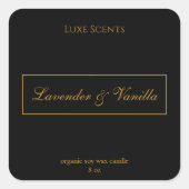 Elegant Geurkaars Vierkant label (Voorkant)