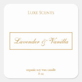 Elegant Geurkaars Vierkant label (Voorkant)