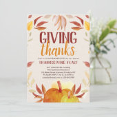 Elegant Geven Bedankt Pompoen Krans Thanksgiving Kaart (Staand voorkant)