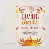 Elegant Geven Bedankt Pompoen Krans Thanksgiving Kaart (Voorkant / Achterkant)