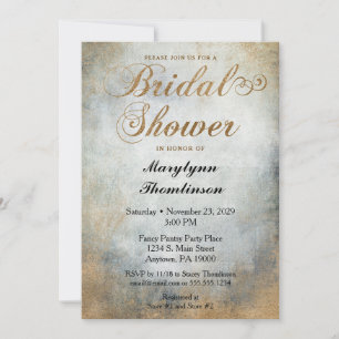 Elegant geverfd koper Bridal Shower Invitation Kaart